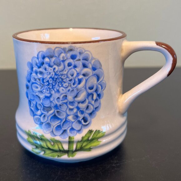 Vintage OTAGIRI Blue Peony Blossom Stoneware Mug - Picture 1 of 6